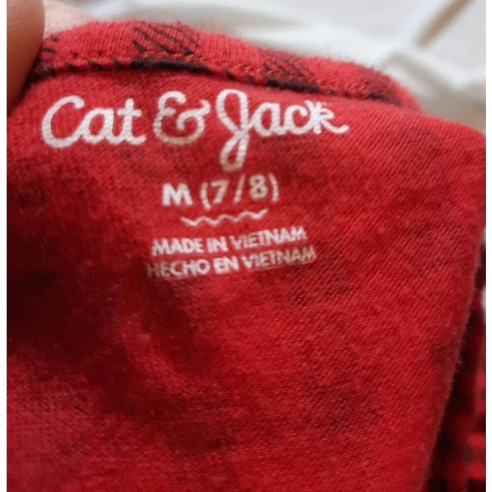 1 Wonder Nation Long Sleeve top 1 Cat & Jack Flannel Girls Dress Sz 7/8 Lot of 2